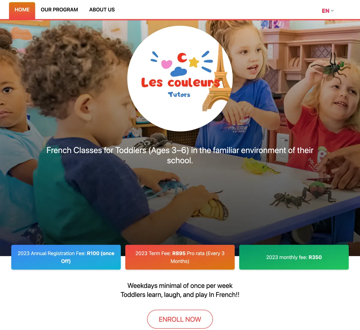 Les Couleurs Tutors: French tutoring platform for toddlers