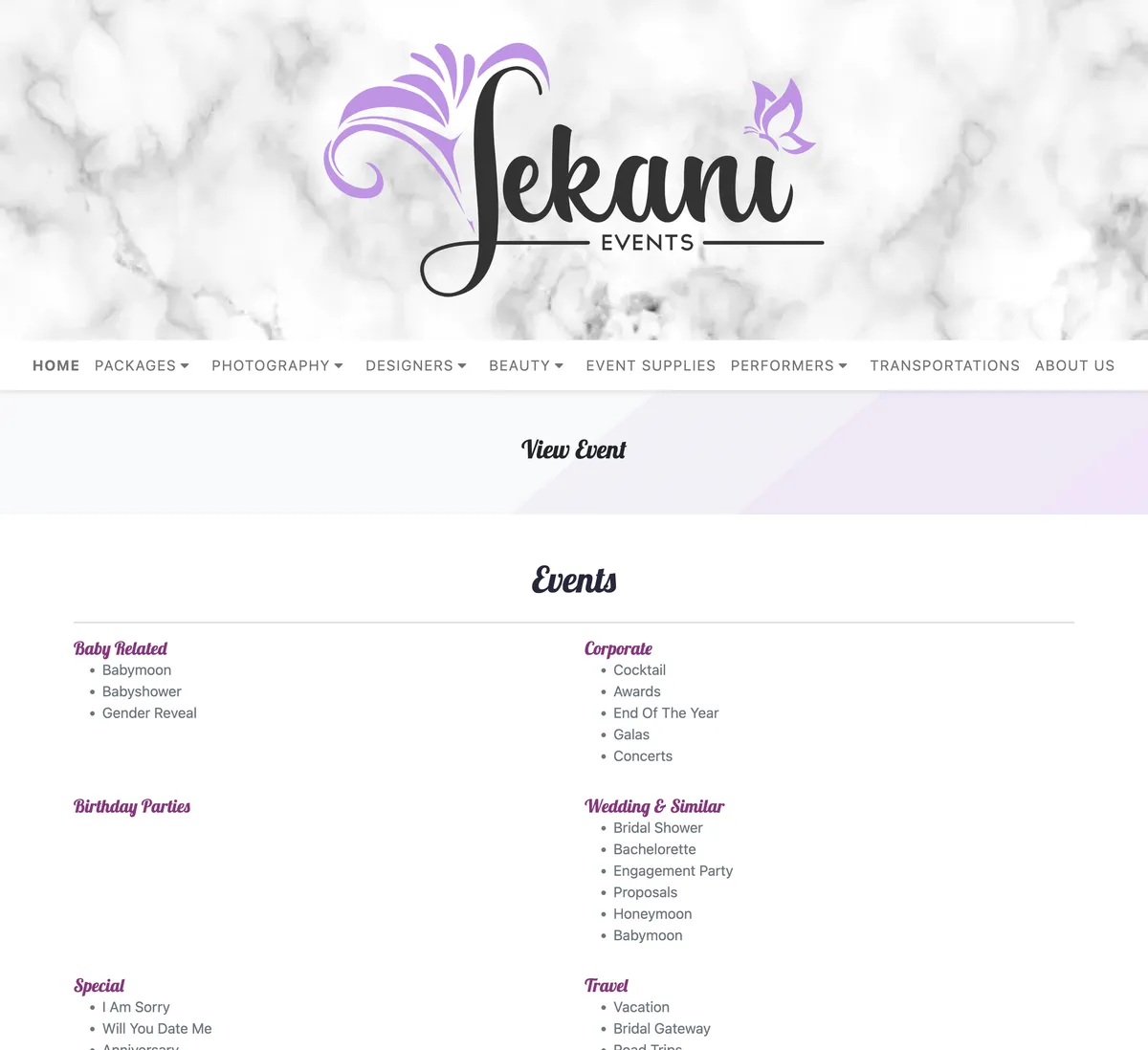 Sekani Events: Event planning platform with custom CMS
